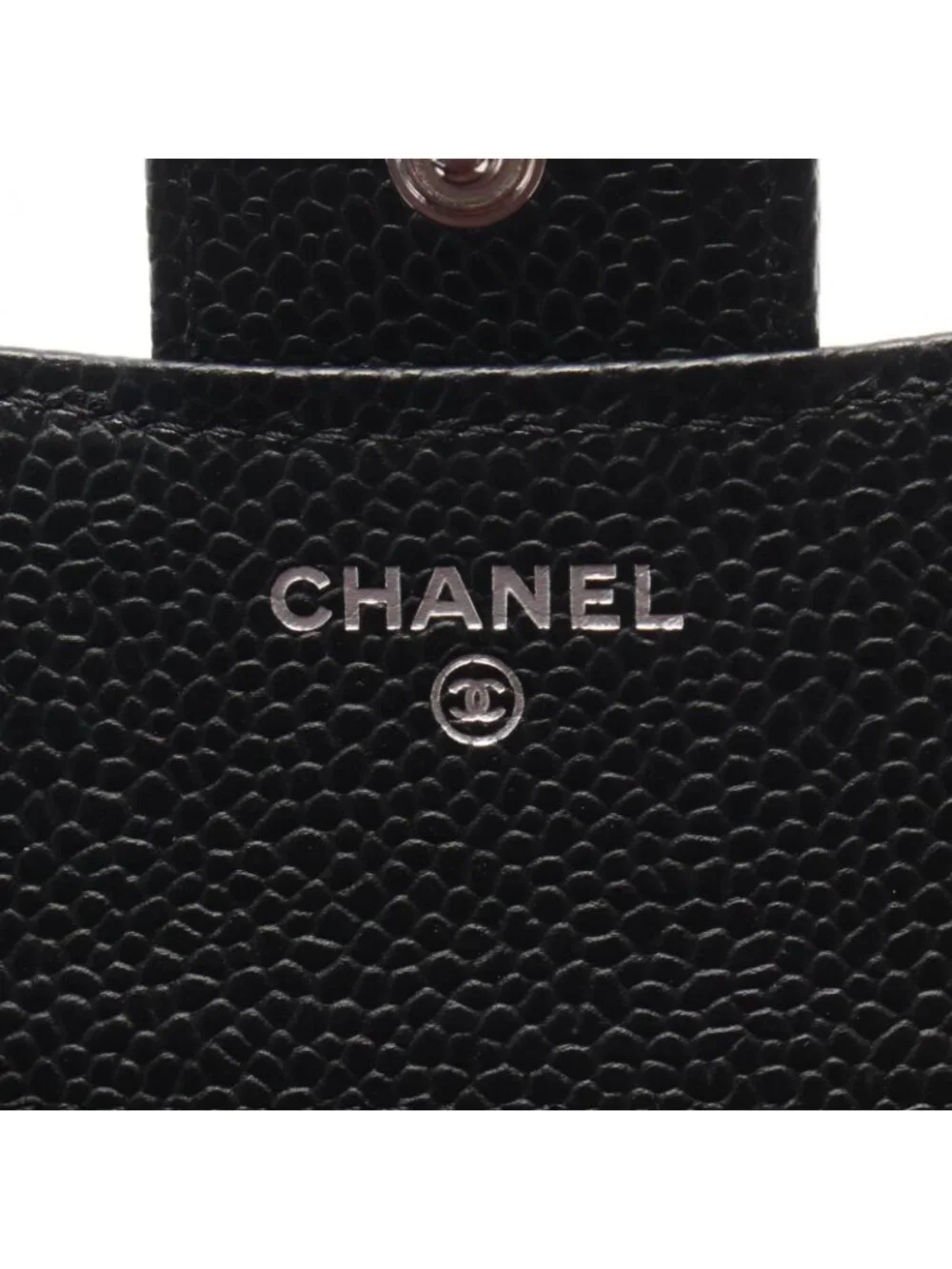 Chanel Trifold Wallet Classic Small Flap Black Caviar Leather Quilted